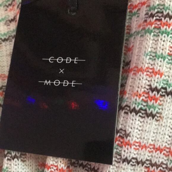 Code x Mode Green Multi Space Dye Sweater Size MEDIUM raw hem Jumper Top Blouse - Picture 5 of 9